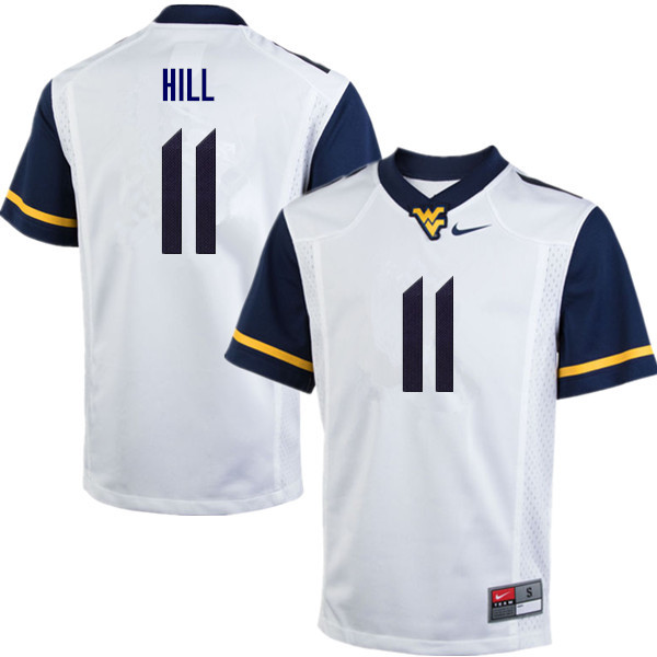 Men #11 Chase Hill West Virginia Mountaineers College Football Jerseys Sale-White - Click Image to Close